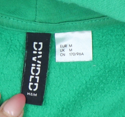 H&M Divided Womens Green Hoodie Pullover Medium Easy Soul Print