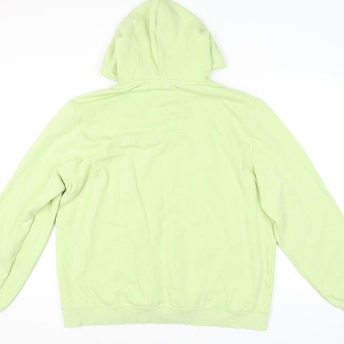 H&M Unisex Green XL Relaxed Fit Pullover Hoodie Cotton Blend