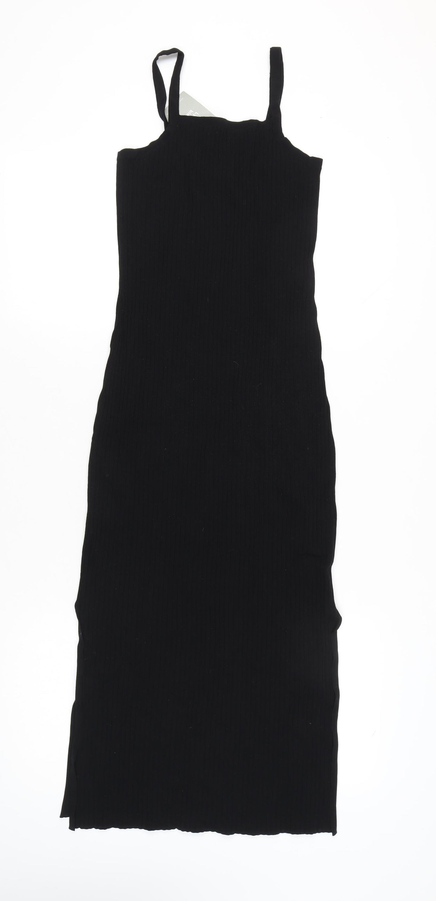 H&M Women’s Black Midi Slip Dress Size S Lyocell Blend