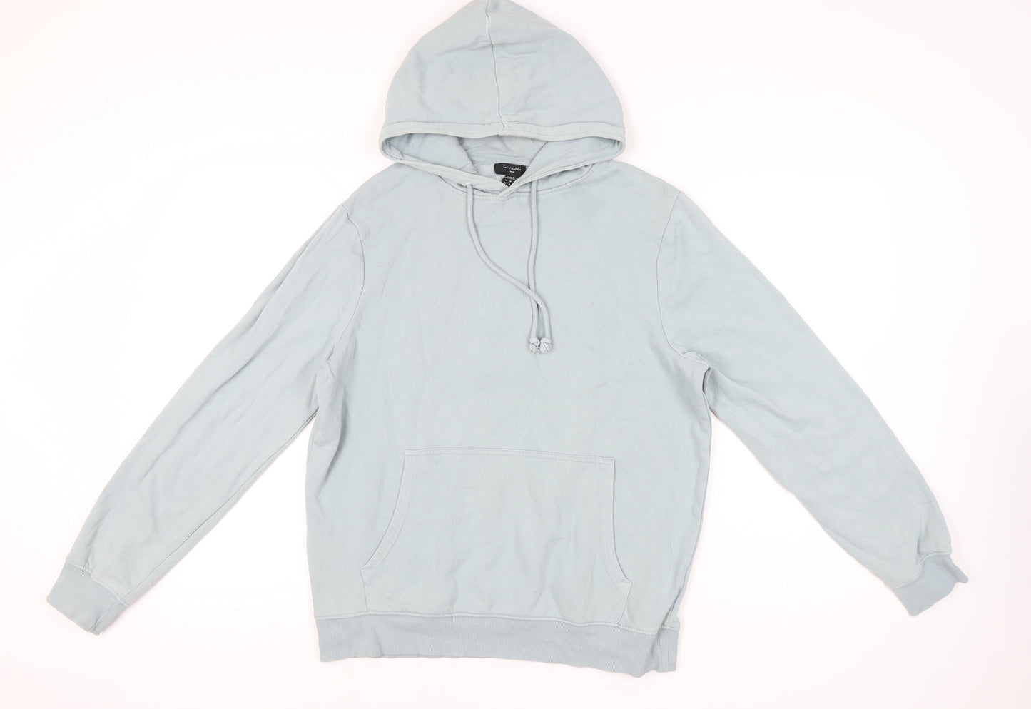 New Look Men’s Blue Pullover Hoodie Size M Cotton Blend
