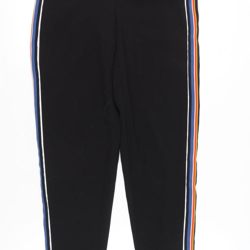 ONLY YOU Womens Black Jogger Trousers Size 8 Stripe Casual