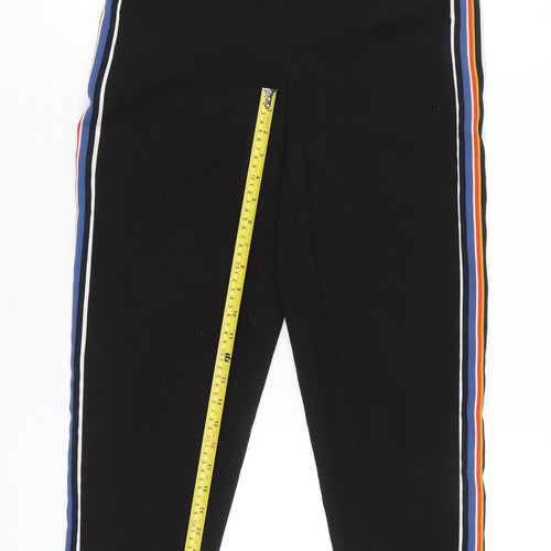 ONLY YOU Womens Black Jogger Trousers Size 8 Stripe Casual