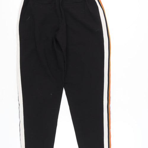 ONLY YOU Womens Black Jogger Trousers Size 8 Stripe Casual