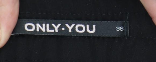 ONLY YOU Womens Black Jogger Trousers Size 8 Stripe Casual