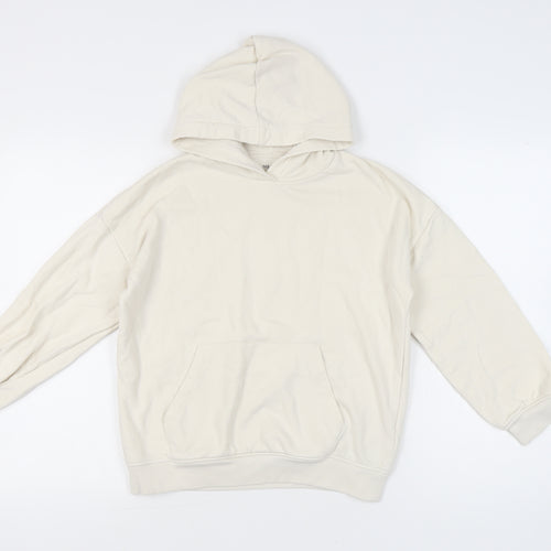 Marks and Spencer Girls Ivory Pullover Hoodie 11-12 Years Cotton Blend