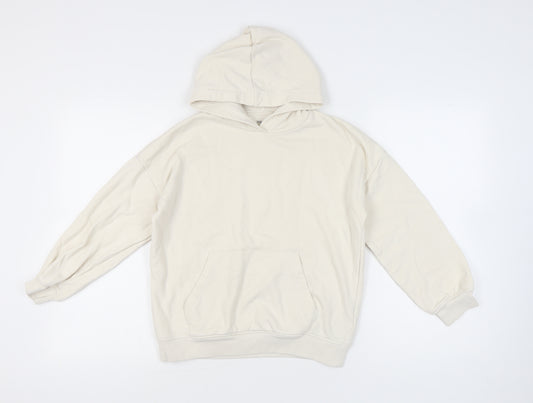 Marks and Spencer Girls Ivory Pullover Hoodie 11-12 Years Cotton Blend