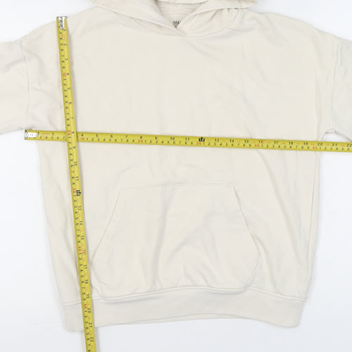 Marks and Spencer Girls Ivory Pullover Hoodie 11-12 Years Cotton Blend