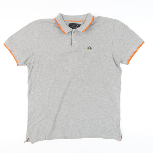 Next Men’s Grey Cotton Polo Shirt Medium Short Sleeve Casual