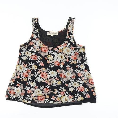 Parisian Collection Womens Black Floral Camisole Tank Top Size 8