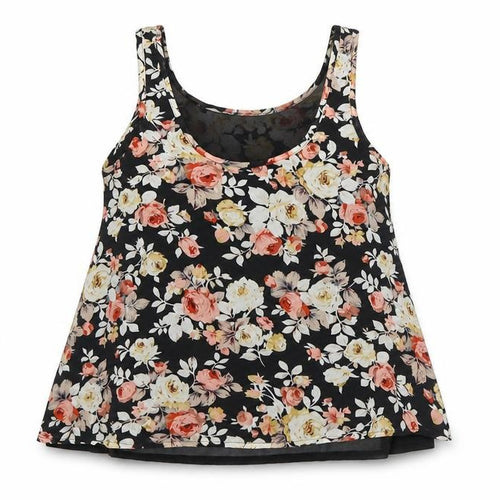 Parisian Collection Womens Black Floral Camisole Tank Top Size 8