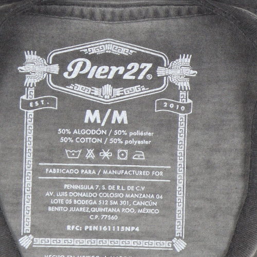 Pier27 Women's Grey Skull Graphic T-Shirt M Casual Short Sleeve