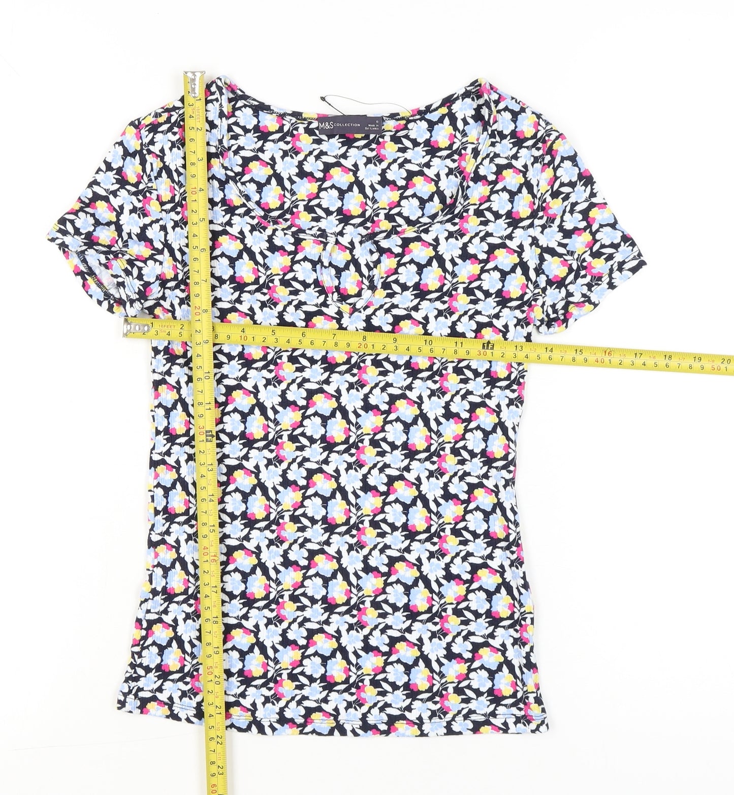 Marks and Spencer Womens Multicoloured Floral T-Shirt Size 6