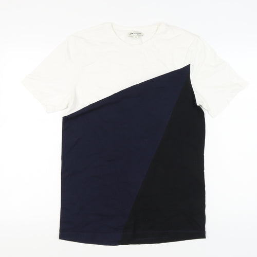 Reiss Men’s Multicoloured Colourblock Cotton T-Shirt Size M