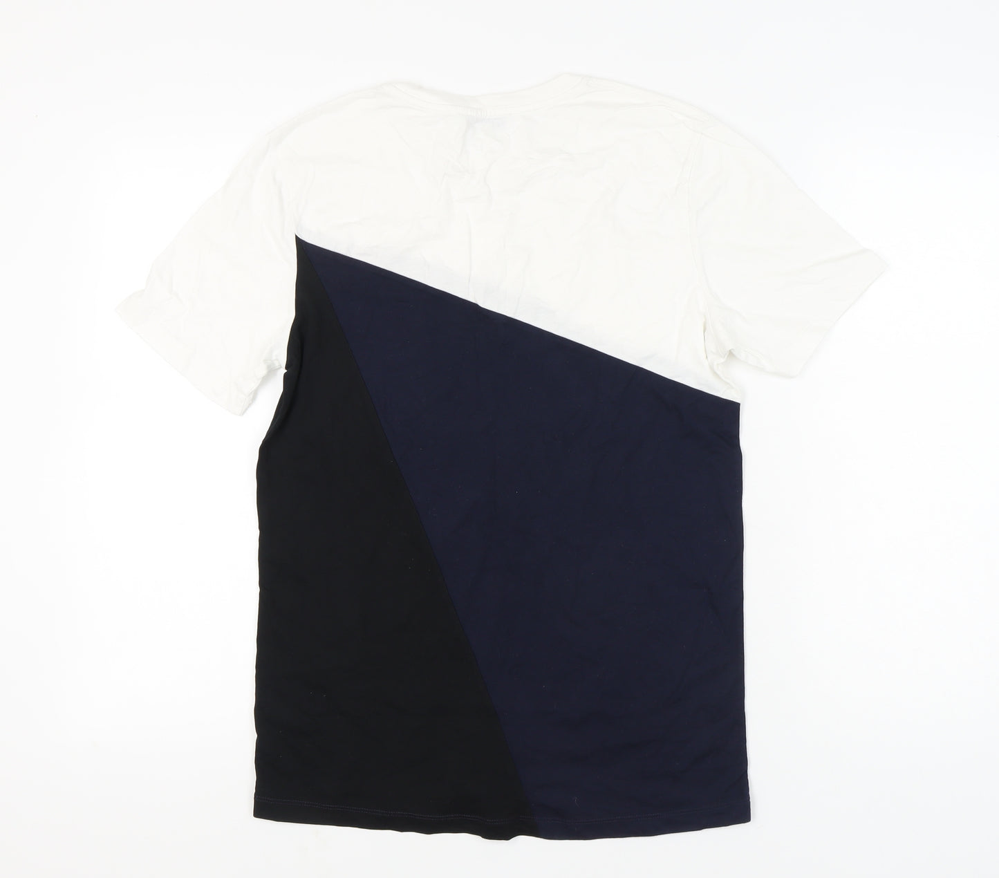 Reiss Men’s Multicoloured Colourblock Cotton T-Shirt Size M
