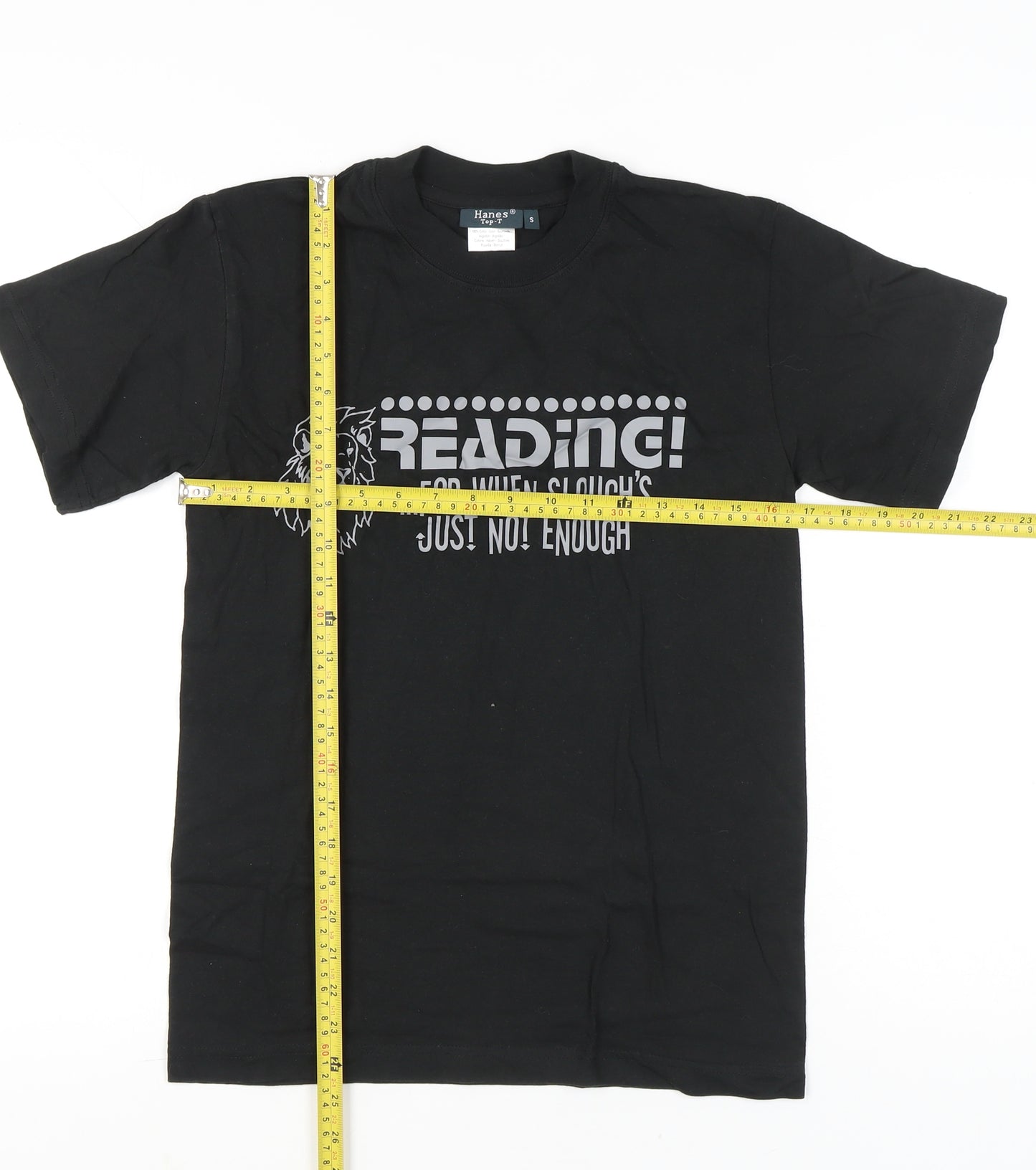 Hanes Men Black Small Graphic Funny Quote City T-Shirt