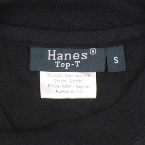 Hanes Men Black Small Graphic Funny Quote City T-Shirt