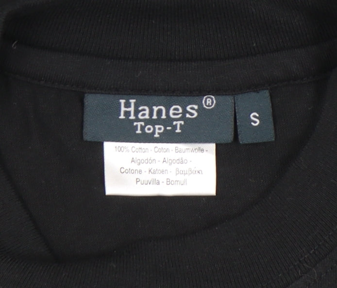Hanes Men Black Small Graphic Funny Quote City T-Shirt