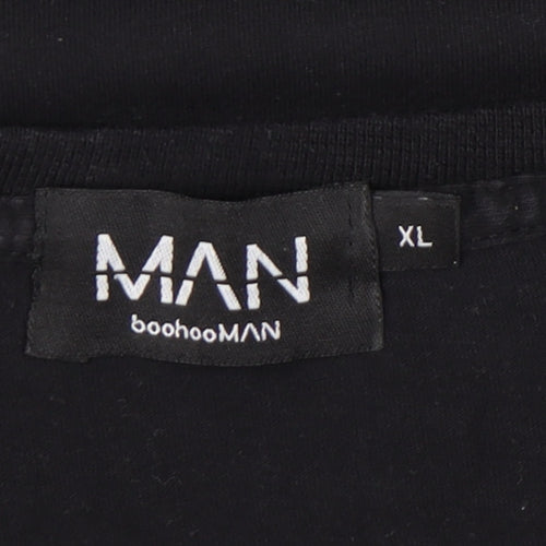 boohooMAN Men's Black XL Graphic Sports T-Shirt Crew Neck