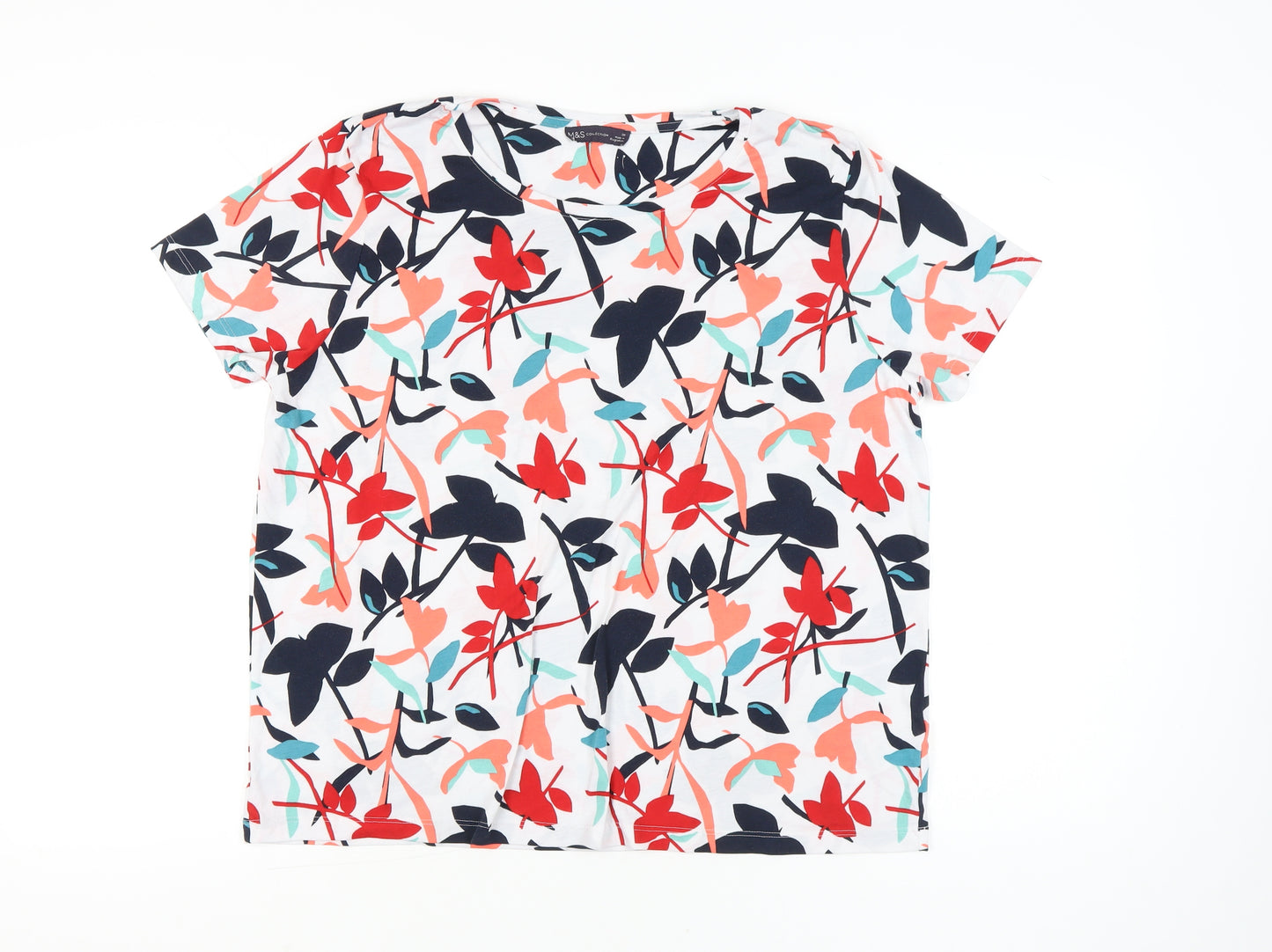 Marks and Spencer Womens Multicoloured Floral T-Shirt Size 20