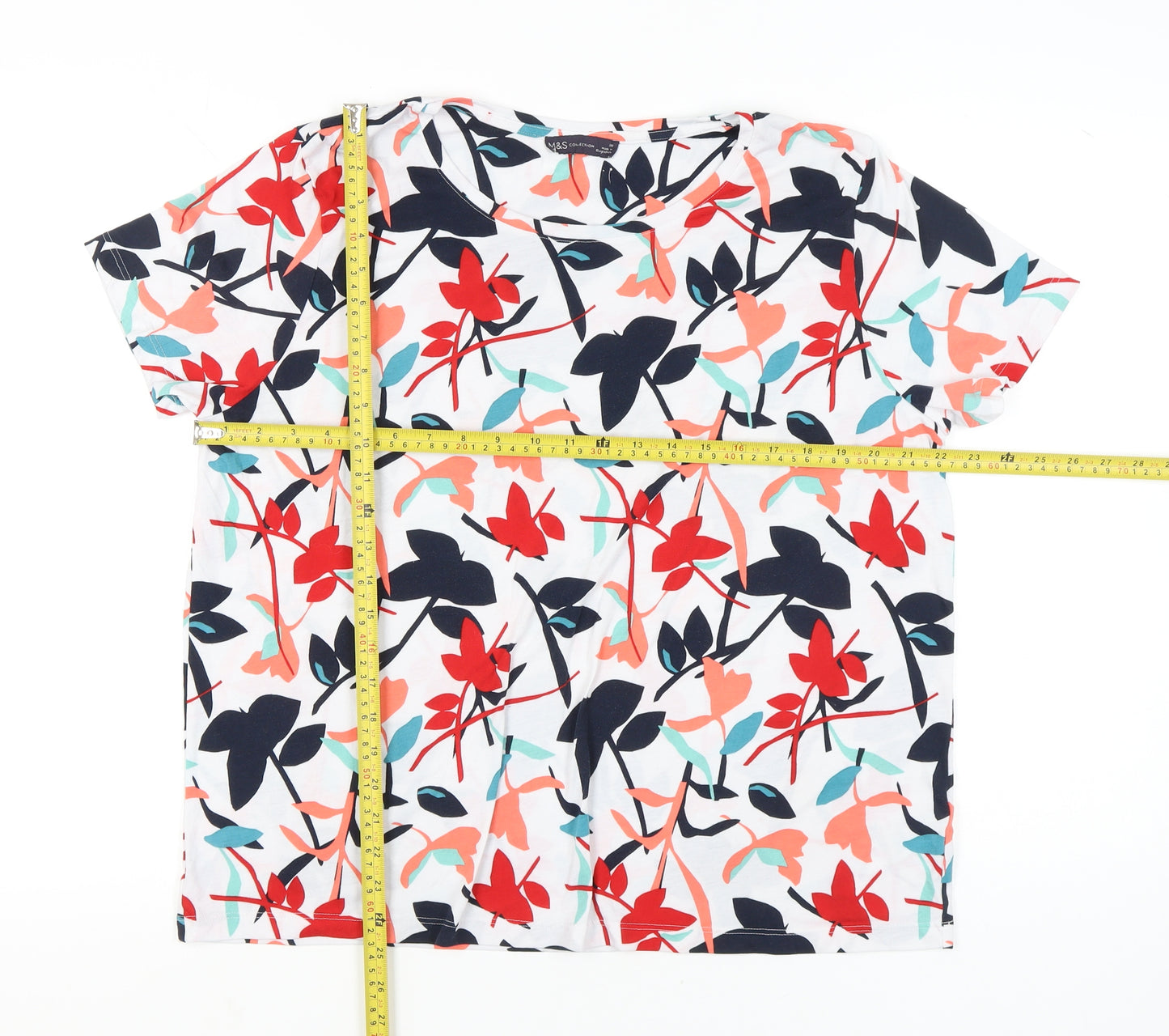 Marks and Spencer Womens Multicoloured Floral T-Shirt Size 20