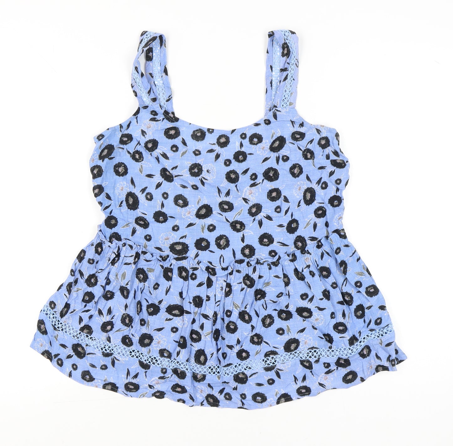 Next Women’s Blue Floral Camisole Tank Top UK 12 Summer Casual