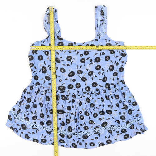 Next Women’s Blue Floral Camisole Tank Top UK 12 Summer Casual