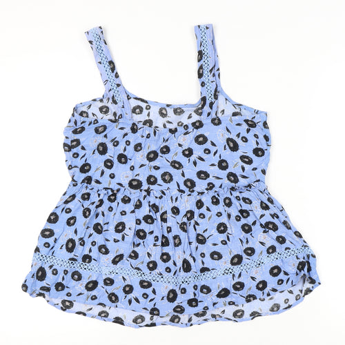 Next Women’s Blue Floral Camisole Tank Top UK 12 Summer Casual