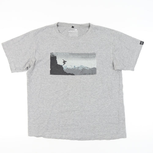 Wild Kiwi Men's Grey Medium Graphic Print Adventure T-Shirt