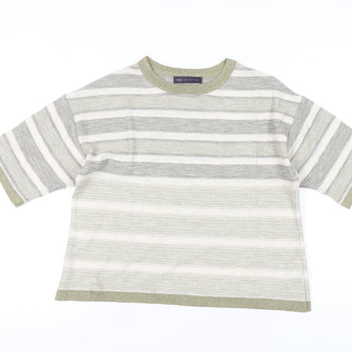 Marks and Spencer Women’s Grey Striped Knit T-Shirt UK 14