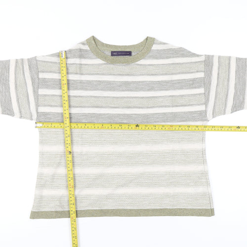 Marks and Spencer Women’s Grey Striped Knit T-Shirt UK 14