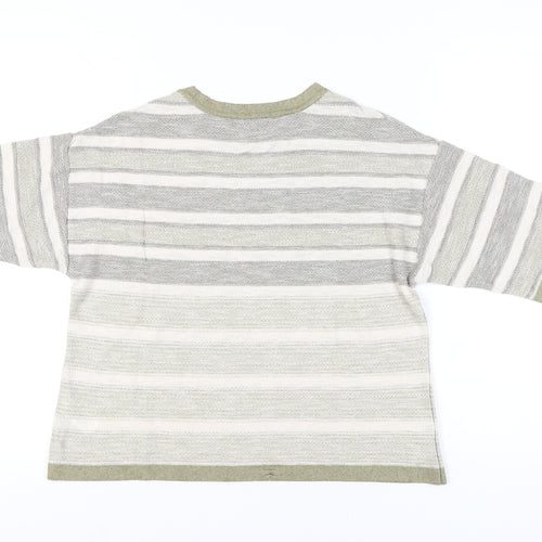 Marks and Spencer Women’s Grey Striped Knit T-Shirt UK 14