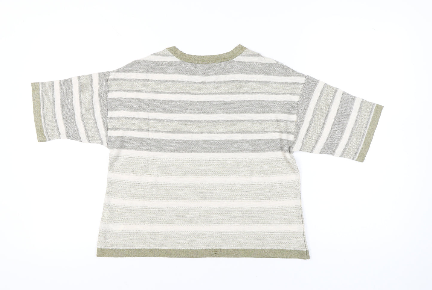 Marks and Spencer Women’s Grey Striped Knit T-Shirt UK 14