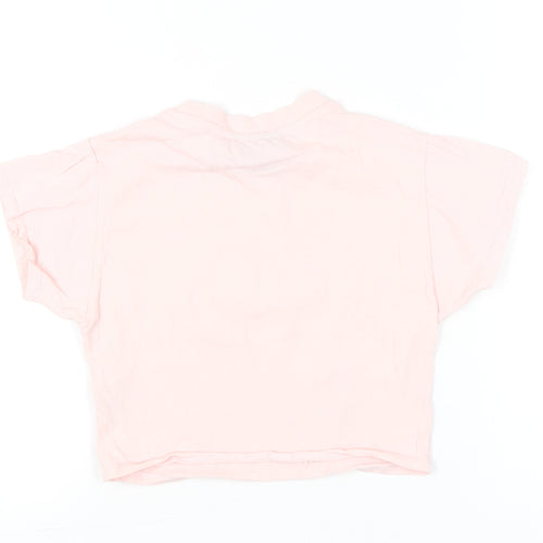 Reclaimed Vintage Womens Pink Cropped Graphic T-Shirt Size S