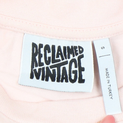 Reclaimed Vintage Womens Pink Cropped Graphic T-Shirt Size S