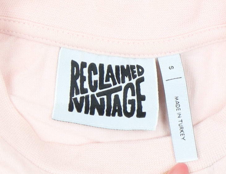 Reclaimed Vintage Womens Pink Cropped Graphic T-Shirt Size S