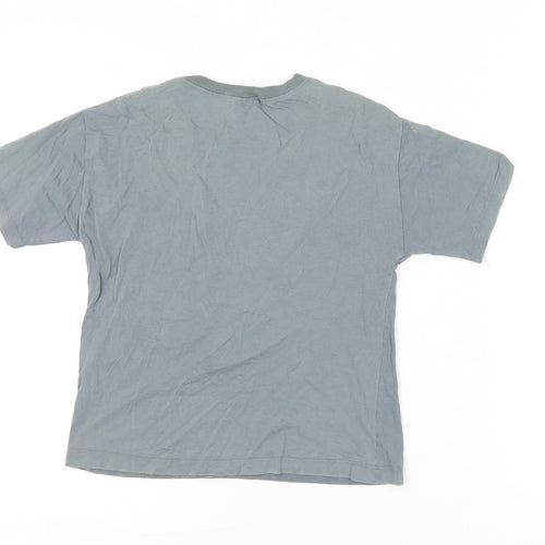Zara Girls Grey Graphic Print T-Shirt Size 7 Years Short Sleeve Cotton
