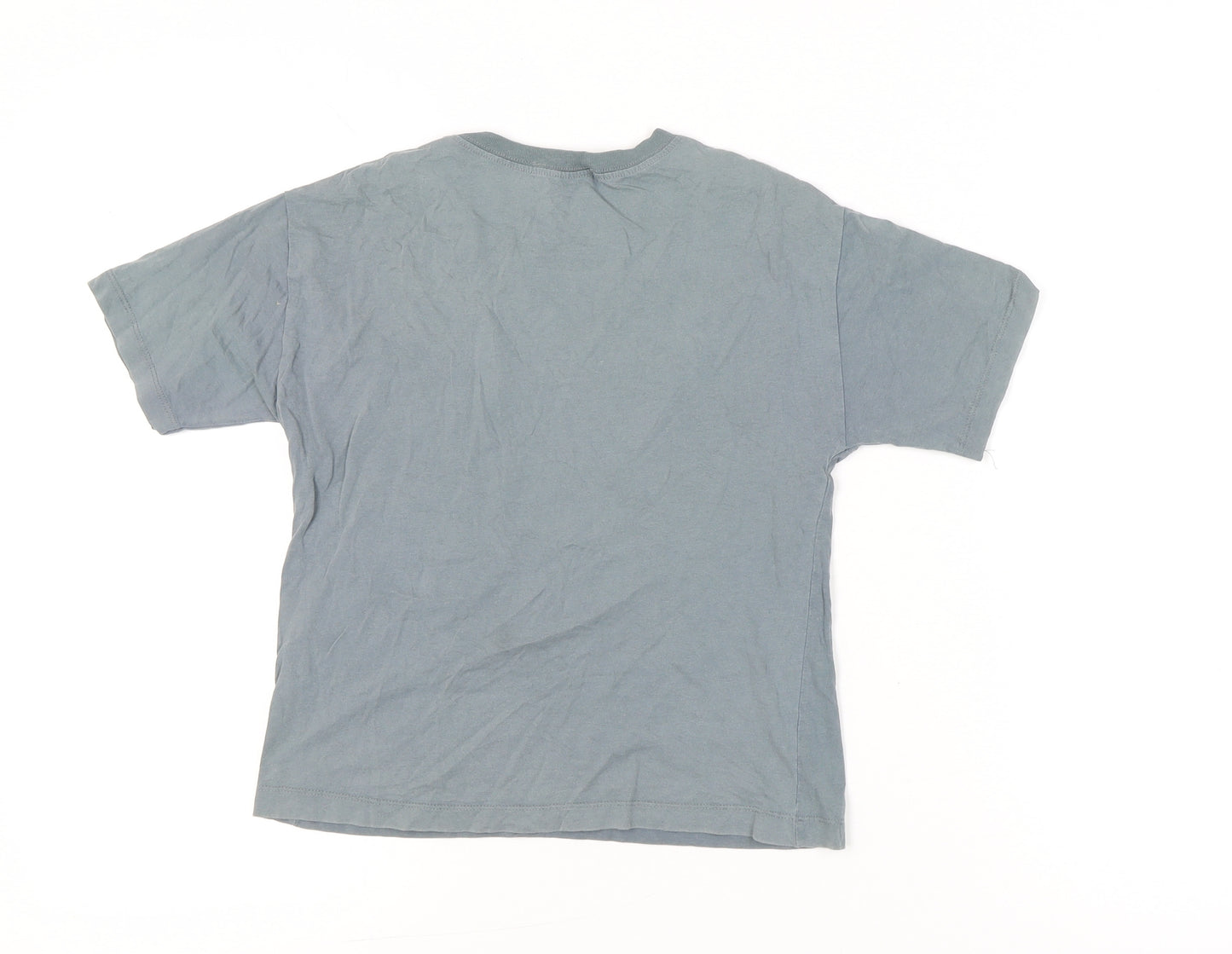 Zara Girls Grey Graphic Print T-Shirt Size 7 Years Short Sleeve Cotton