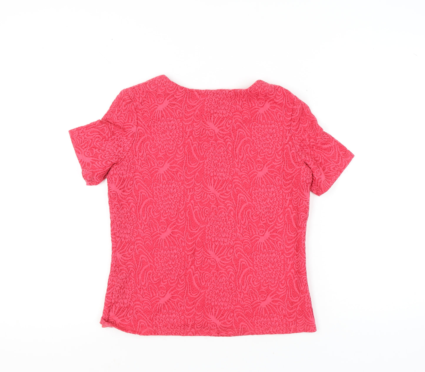 Honor Millburn Womens Pink Jacquard T-Shirt Size 12 Short Sleeve