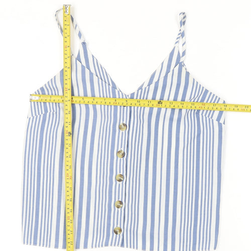 New Look Women Blue White Striped Camisole Tank Top UK 10