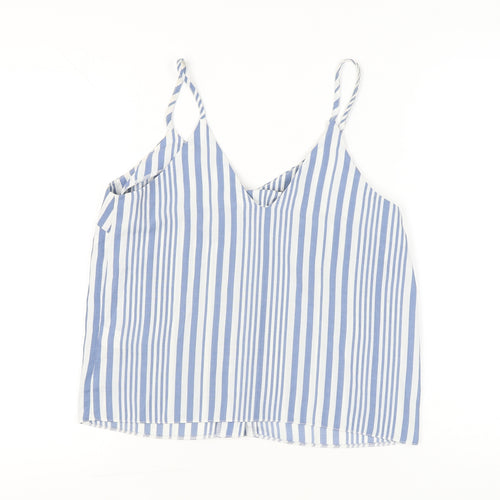 New Look Women Blue White Striped Camisole Tank Top UK 10