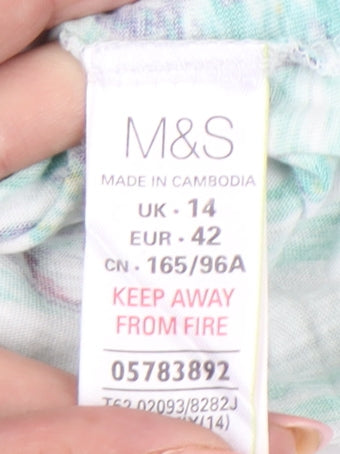 Marks and Spencer Per Una Women’s Multicoloured Cotton T-Shirt Size 14
