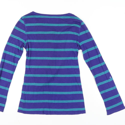 Gap Women’s Blue Striped Long Sleeve Button Up Top Size 8