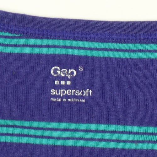 Gap Women’s Blue Striped Long Sleeve Button Up Top Size 8