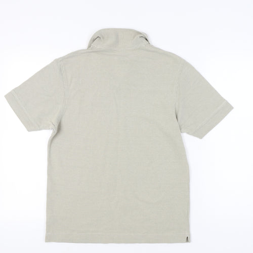 Next Men's Beige Polo Shirt Small Short Sleeve Cotton Blend