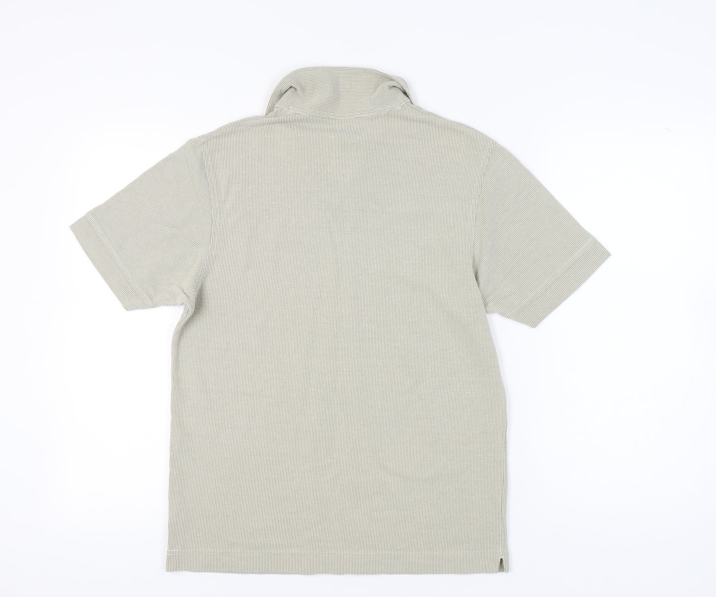 Next Men's Beige Polo Shirt Small Short Sleeve Cotton Blend