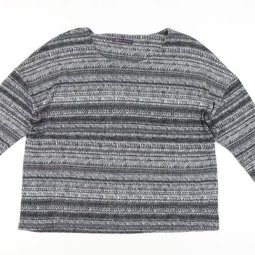 Marks and Spencer Women’s Grey Striped Tunic Blouse Size 18