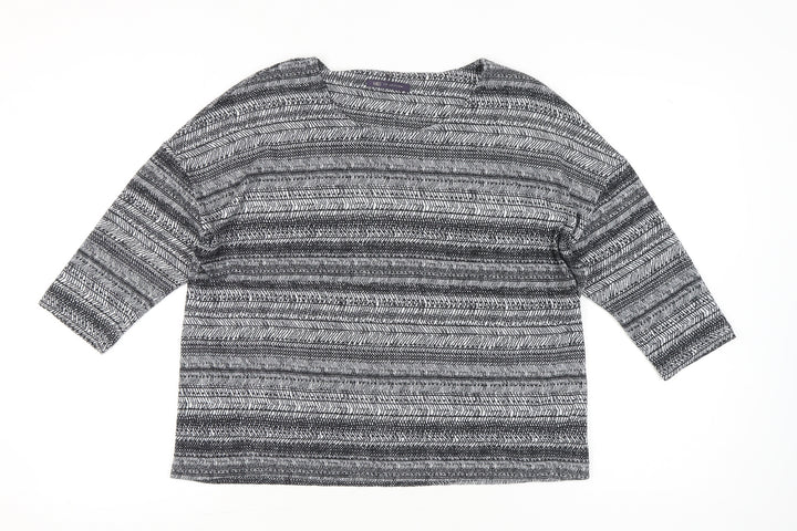 Marks and Spencer Women’s Grey Striped Tunic Blouse Size 18