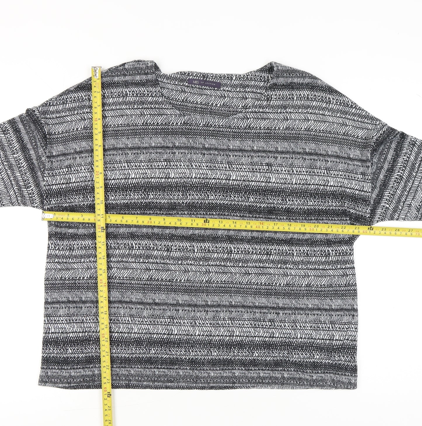 Marks and Spencer Women’s Grey Striped Tunic Blouse Size 18