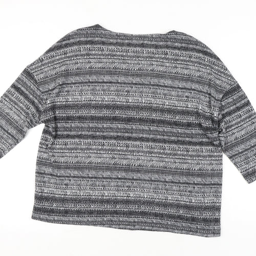 Marks and Spencer Women’s Grey Striped Tunic Blouse Size 18