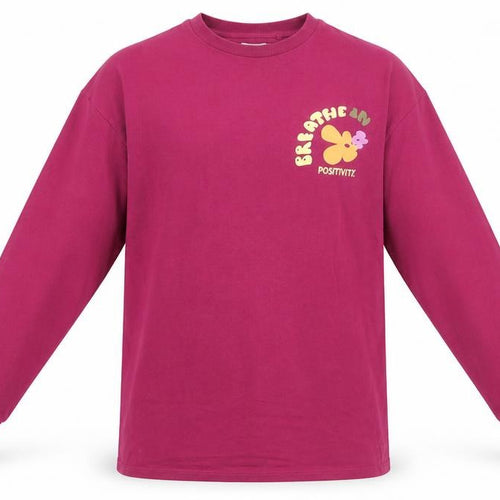 Next Girls Purple Long Sleeve Graphic T-Shirt 13Y Regular Fit Cotton
